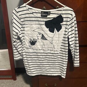 Guinness Striped Top with Black Bow